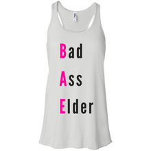 Bad Ass Elder White Flowy Racerback Tank